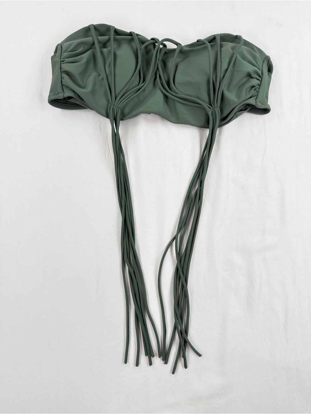 Xhilaration Olive Green Bandeau Bikini Top with Straps